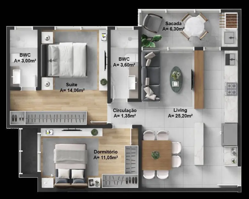 Apartamento com 3 quartos à venda, 95m2 em Fazenda, Itajai - SC - imagem 9 Foto 9 de Apartamento com 3 quartos à venda, 95m2 em Fazenda, Itajai - SC