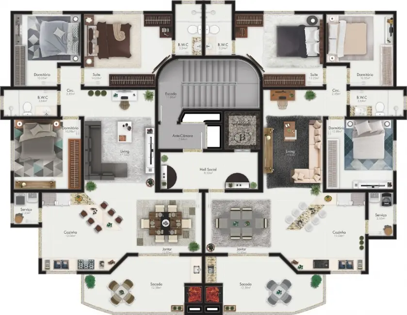 Foto 6 de Apartamento com 3 quartos à venda, 113m2 em Meia Praia, Itapema - SC