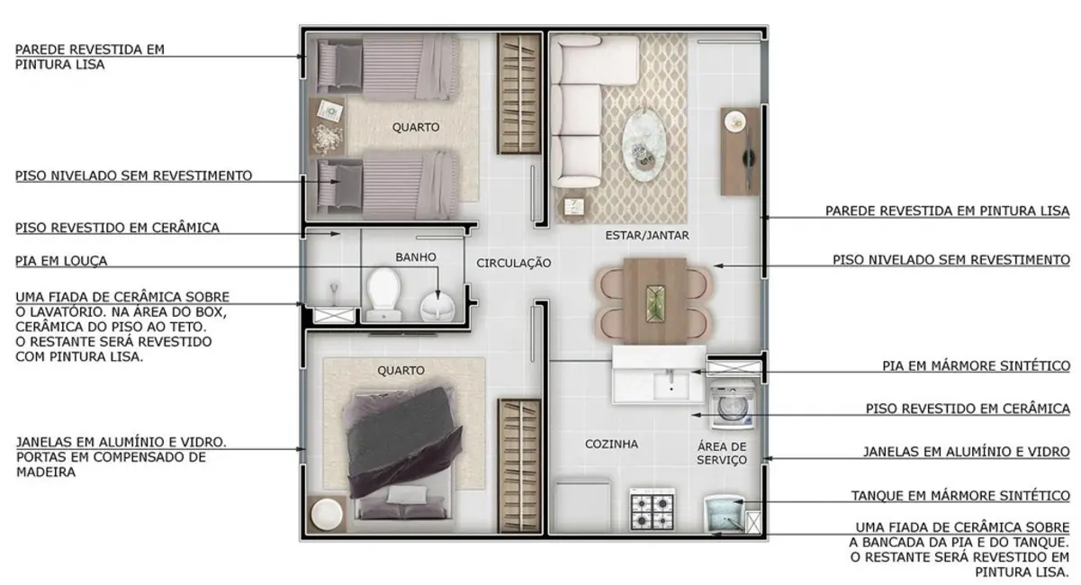 Foto 2 de Apartamento com 2 quartos à venda, 39m2 em Lorena Parque, Goiania - GO