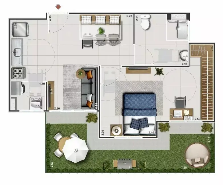 Foto 6 de Apartamento com 1 quarto à venda, 56m2 em Cabuçu, Nova Iguacu - RJ