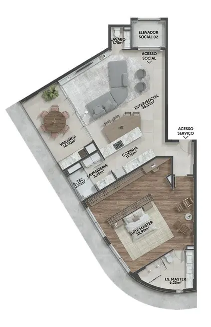 Foto 9 de Cobertura com 3 quartos à venda, 312m2 em Água Verde, Curitiba - PR