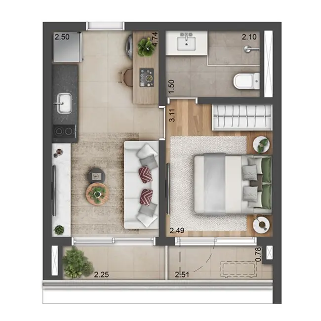 Apartamento com 1 quarto à venda, 33m2 em Moema, São Paulo - SP - imagem 9 Foto 9 de Apartamento com 1 quarto à venda, 33m2 em Moema, São Paulo - SP