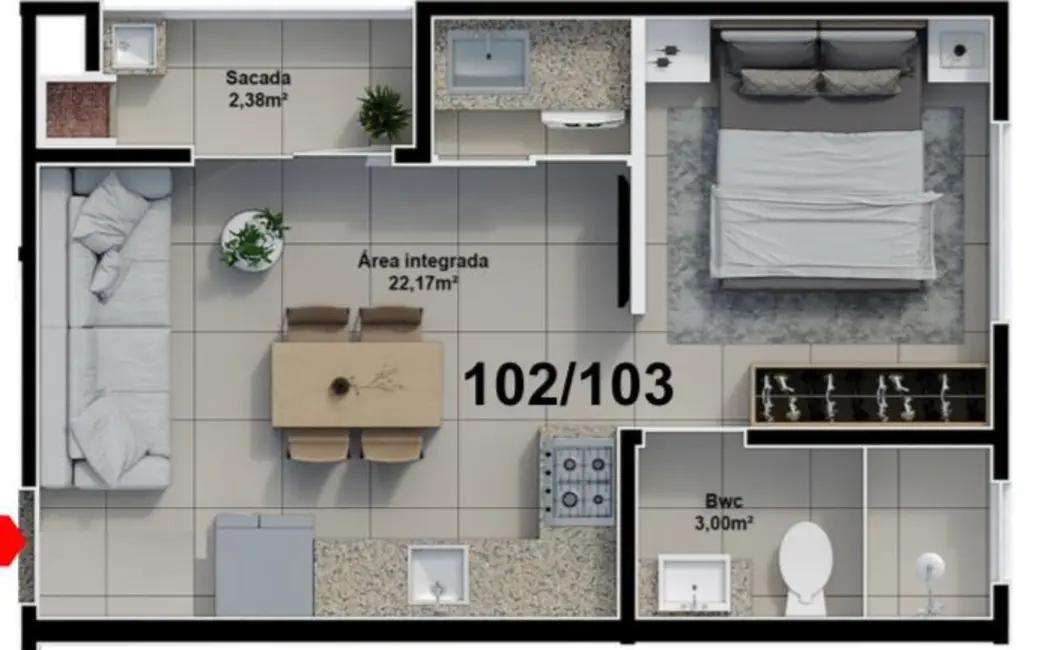 Foto 8 de Apartamento com 1 quarto à venda, 31m2 em Ingleses do Rio Vermelho, Florianopolis - SC