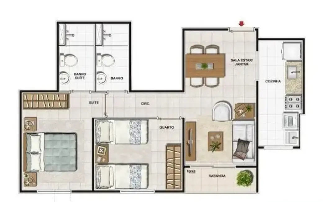 Apartamento com 2 quartos à venda, 52m2 em Centro, Itaborai - RJ - imagem 4 Foto 4 de Apartamento com 2 quartos à venda, 52m2 em Centro, Itaborai - RJ