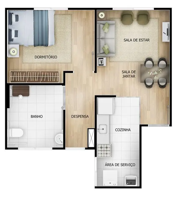 Foto 8 de Apartamento com 1 quarto à venda, 42m2 em Setor Grajaú, Goiania - GO