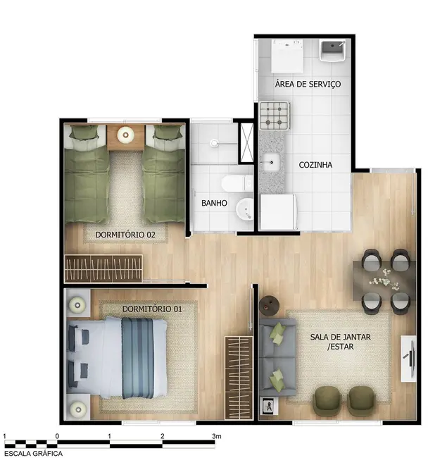 Foto 9 de Apartamento com 1 quarto à venda, 42m2 em Setor Grajaú, Goiania - GO