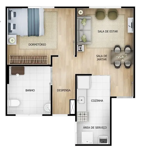 Foto 9 de Apartamento com 1 quarto à venda, 42m2 em Residencial Fonte das Águas, Goiania - GO