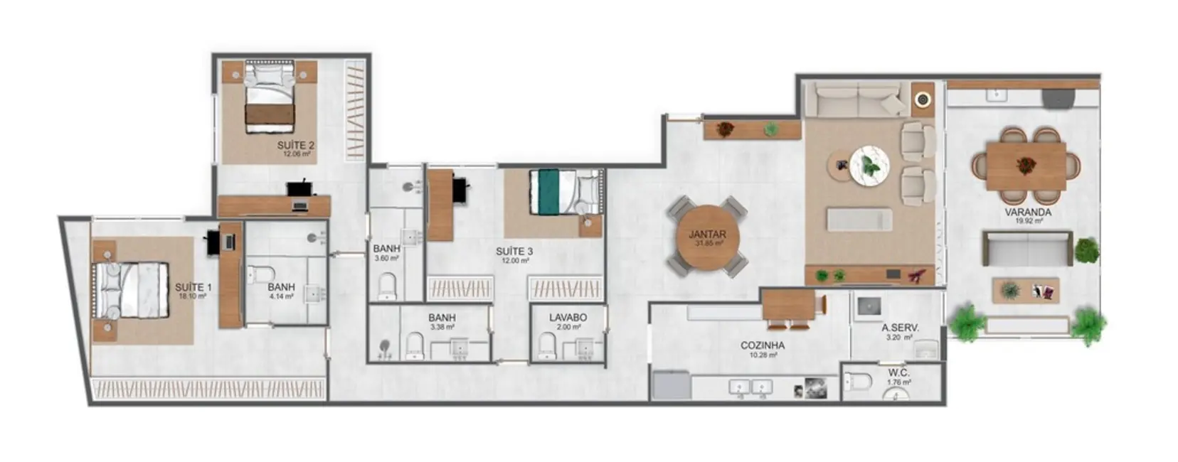 Apartamento com 3 quartos à venda, 147m2 em Barra da Tijuca, Rio De Janeiro - RJ - imagem 6 Foto 6 de Apartamento com 3 quartos à venda, 147m2 em Barra da Tijuca, Rio De Janeiro - RJ
