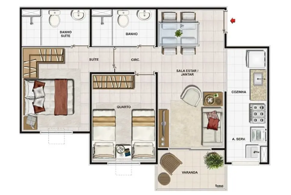 Foto 7 de Apartamento com 3 quartos à venda, 65m2 em Jardim Imperial, Itaborai - RJ
