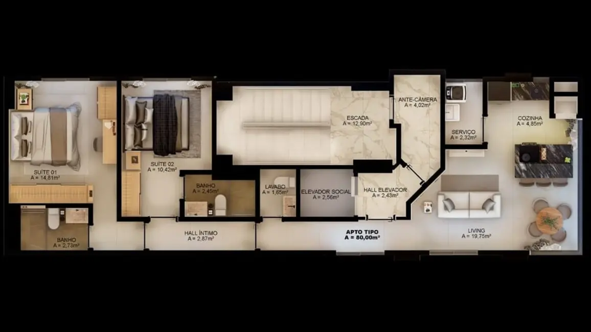 Foto 21 de Apartamento com 2 quartos à venda, 80m2 em Porto Belo - SC