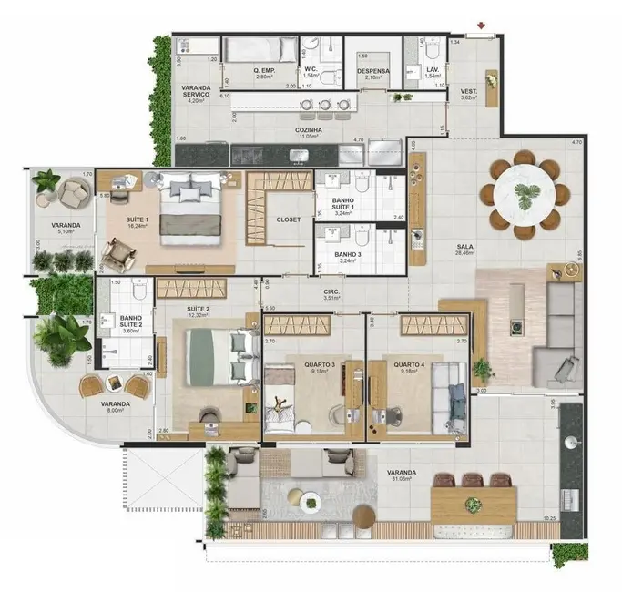 Foto 4 de Apartamento com 4 quartos à venda, 334m2 em Camboinhas, Niteroi - RJ