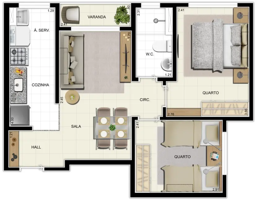 Apartamento com 2 quartos à venda, 47m2 em Kennedy, Nova Iguacu - RJ - imagem 9 Foto 9 de Apartamento com 2 quartos à venda, 47m2 em Kennedy, Nova Iguacu - RJ