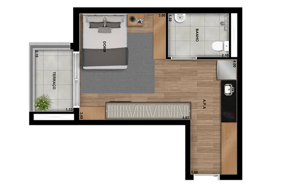 Apartamento com 1 quarto à venda, 25m2 em Tatuapé, São Paulo - SP - imagem 8 Foto 8 de Apartamento com 1 quarto à venda, 25m2 em Tatuapé, São Paulo - SP