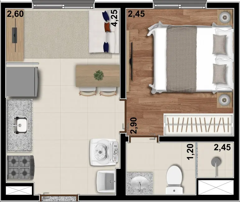 Apartamento com 1 quarto à venda, 24m2 em Vila das Belezas, São Paulo - SP - imagem 7 Foto 7 de Apartamento com 1 quarto à venda, 24m2 em Vila das Belezas, São Paulo - SP