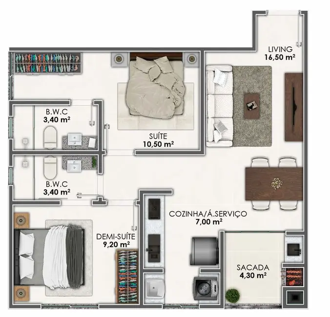 Foto 9 de Apartamento com 2 quartos à venda, 60m2 em Itapema - SC