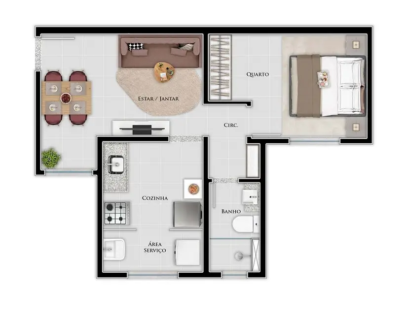 Apartamento com 2 quartos à venda, 45m2 em Chácaras Rio-Petrópolis, Duque De Caxias - RJ - imagem 9 Foto 9 de Apartamento com 2 quartos à venda, 45m2 em Chácaras Rio-Petrópolis, Duque De Caxias - RJ
