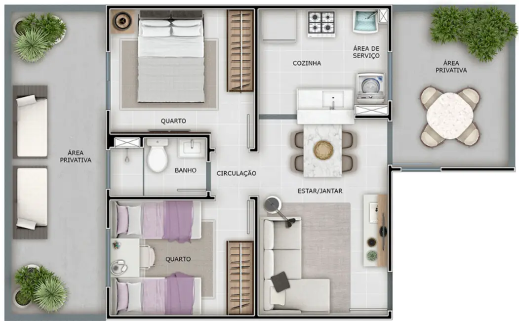 Apartamento com 2 quartos à venda, 64m2 em Jardim Nova Esperança, Goiania - GO - imagem 7 Foto 7 de Apartamento com 2 quartos à venda, 64m2 em Jardim Nova Esperança, Goiania - GO