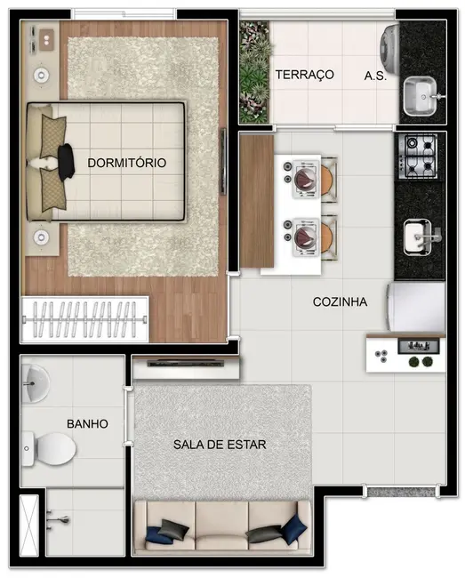 Apartamento com 1 quarto à venda, 32m2 em Sacomã, São Paulo - SP - imagem 9 Foto 9 de Apartamento com 1 quarto à venda, 32m2 em Sacomã, São Paulo - SP