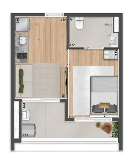 Apartamento com 1 quarto à venda, 25m2 em Perdizes, São Paulo - SP - imagem 5 Foto 5 de Apartamento com 1 quarto à venda, 25m2 em Perdizes, São Paulo - SP