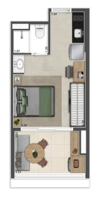 Apartamento com 1 quarto à venda, 25m2 em Perdizes, São Paulo - SP - imagem 4 Foto 4 de Apartamento com 1 quarto à venda, 25m2 em Perdizes, São Paulo - SP