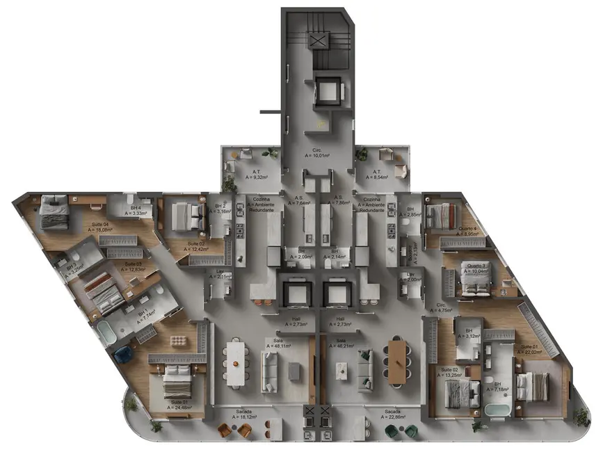 Foto 5 de Apartamento com 4 quartos à venda, 205m2 em Fazenda, Itajai - SC