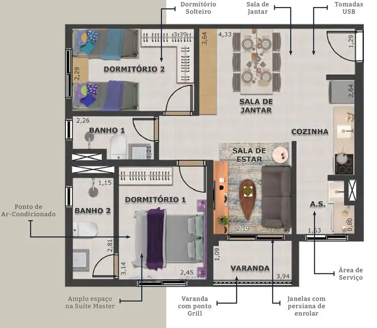 Foto 9 de Apartamento com 2 quartos à venda, 47m2 em Vila Palmares, Santo Andre - SP