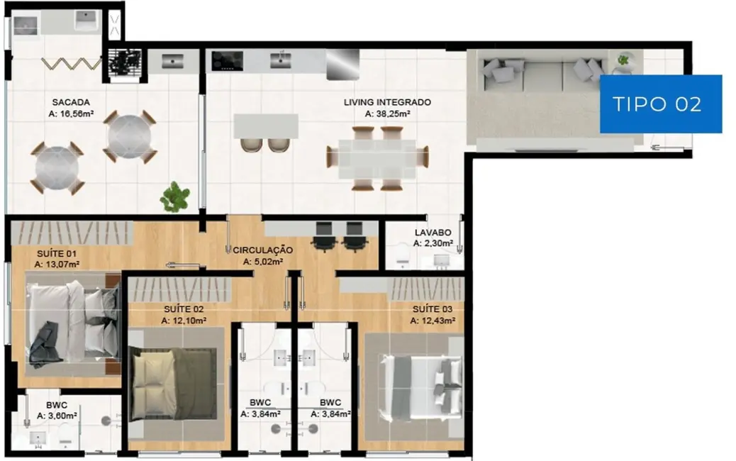 Apartamento com 3 quartos à venda, 150m2 em Porto Belo - SC - imagem 8 Foto 8 de Apartamento com 3 quartos à venda, 150m2 em Porto Belo - SC