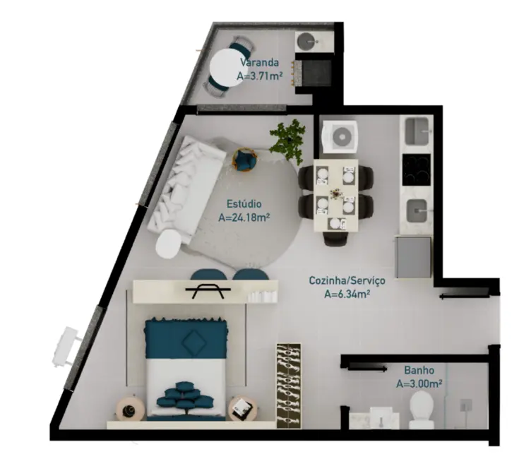 Foto 5 de Apartamento com 2 quartos à venda, 61m2 em Cachoeira do Bom Jesus, Florianopolis - SC