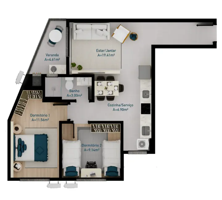 Foto 6 de Apartamento com 2 quartos à venda, 94m2 em Cachoeira do Bom Jesus, Florianopolis - SC