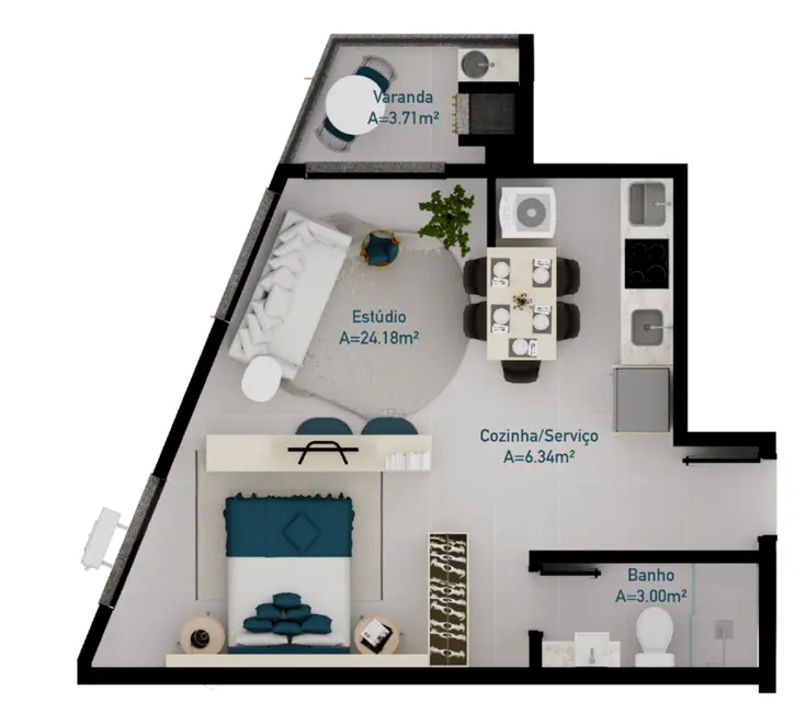 Apartamento com 2 quartos à venda, 116m2 em Cachoeira do Bom Jesus, Florianopolis - SC - imagem 5 Foto 5 de Apartamento com 2 quartos à venda, 116m2 em Cachoeira do Bom Jesus, Florianopolis - SC