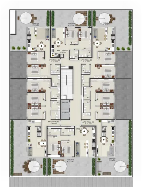 Apartamento com 3 quartos à venda, 122m2 em Capao Da Canoa - RS - imagem 7 Foto 7 de Apartamento com 3 quartos à venda, 122m2 em Capao Da Canoa - RS