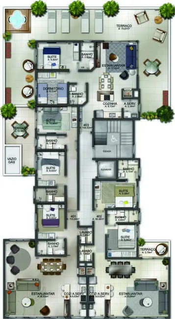 Apartamento com 2 quartos à venda, 108m2 em Capao Da Canoa - RS - imagem 7 Foto 7 de Apartamento com 2 quartos à venda, 108m2 em Capao Da Canoa - RS