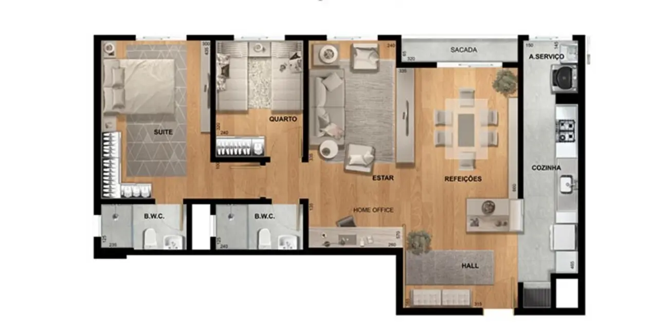 Apartamento com 3 quartos à venda, 88m2 em Pinheirinho, Curitiba - PR - imagem 8 Foto 8 de Apartamento com 3 quartos à venda, 88m2 em Pinheirinho, Curitiba - PR