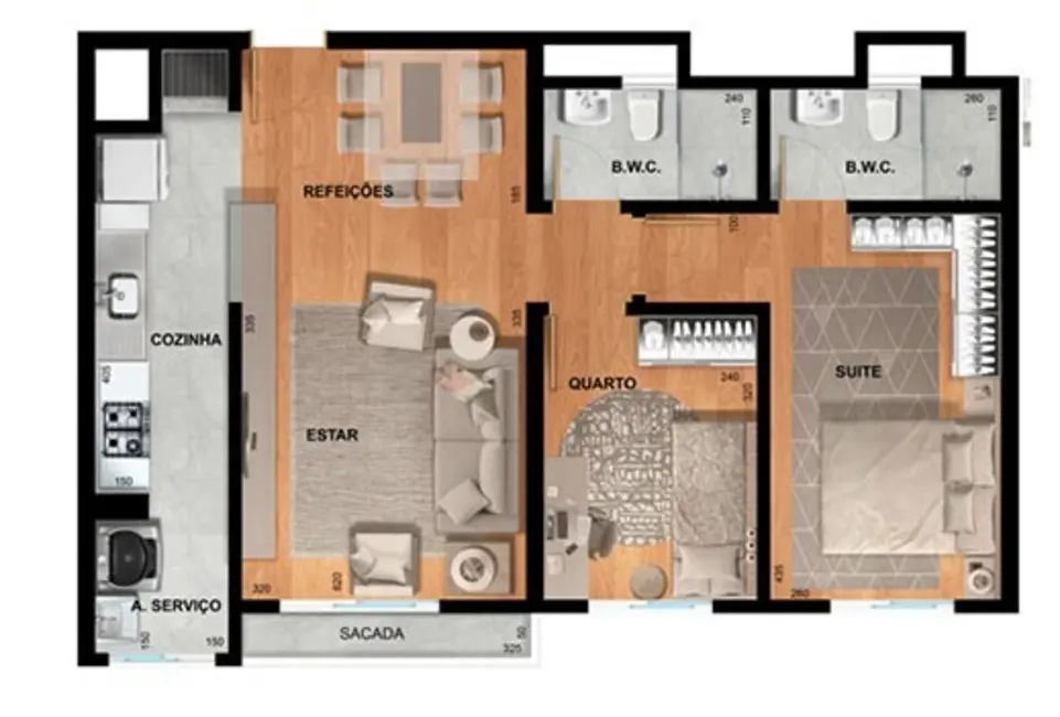 Apartamento com 3 quartos à venda, 88m2 em Pinheirinho, Curitiba - PR - imagem 6 Foto 6 de Apartamento com 3 quartos à venda, 88m2 em Pinheirinho, Curitiba - PR