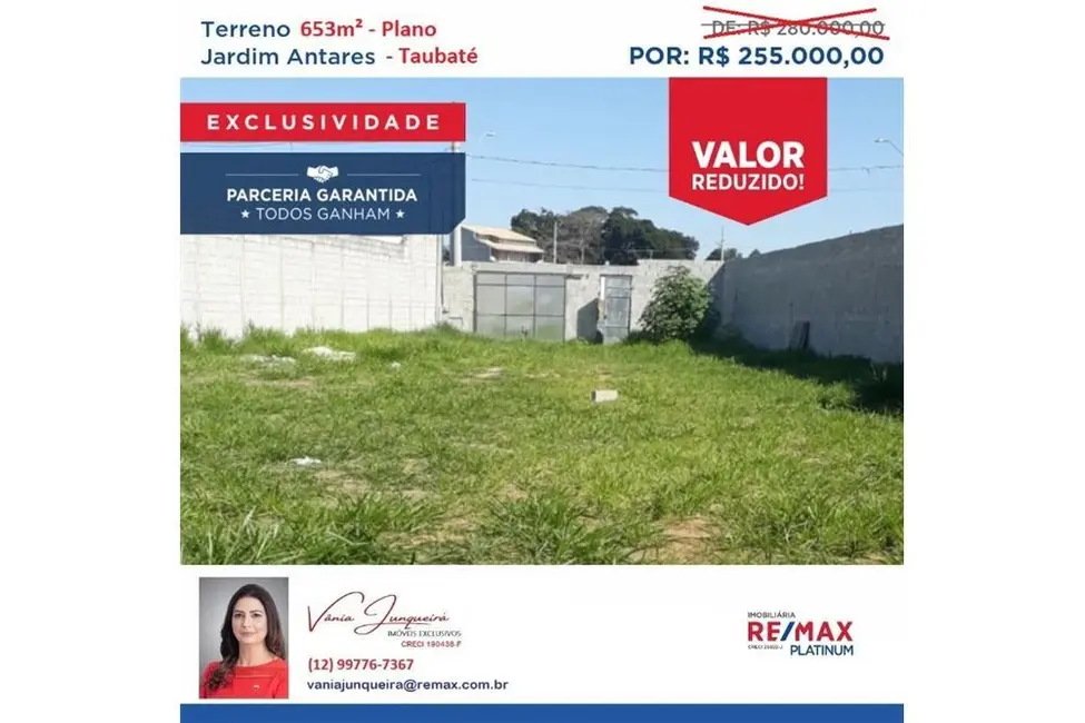 Foto 1 de Terreno / Lote à venda, 653m2 em Piracangaguá, Taubate - SP