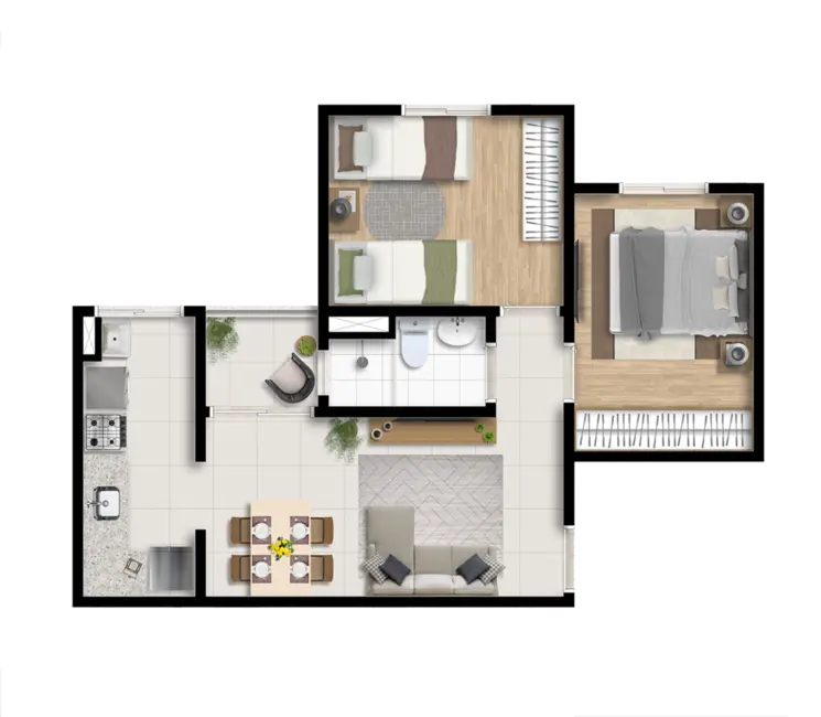 Foto 3 de Apartamento com 2 quartos à venda, 45m2 em Vila Tupi, Varzea Paulista - SP