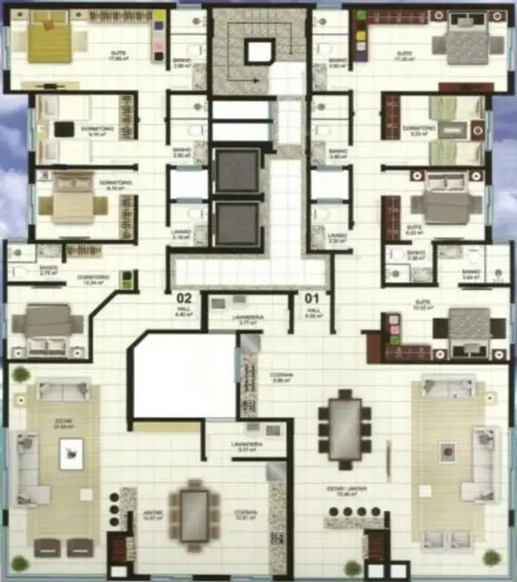 Apartamento com 3 quartos à venda, 157m2 em Capao Da Canoa - RS - imagem 3 Foto 3 de Apartamento com 3 quartos à venda, 157m2 em Capao Da Canoa - RS