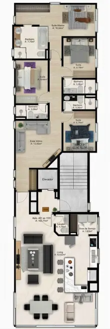 Apartamento com 4 quartos à venda, 223m2 em Capao Da Canoa - RS - imagem 8 Foto 8 de Apartamento com 4 quartos à venda, 223m2 em Capao Da Canoa - RS