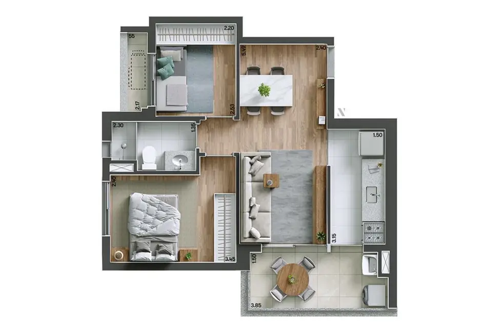 Apartamento com 2 quartos à venda, 52m2 em Ipiranga, São Paulo - SP - imagem 2 Foto 2 de Apartamento com 2 quartos à venda, 52m2 em Ipiranga, São Paulo - SP