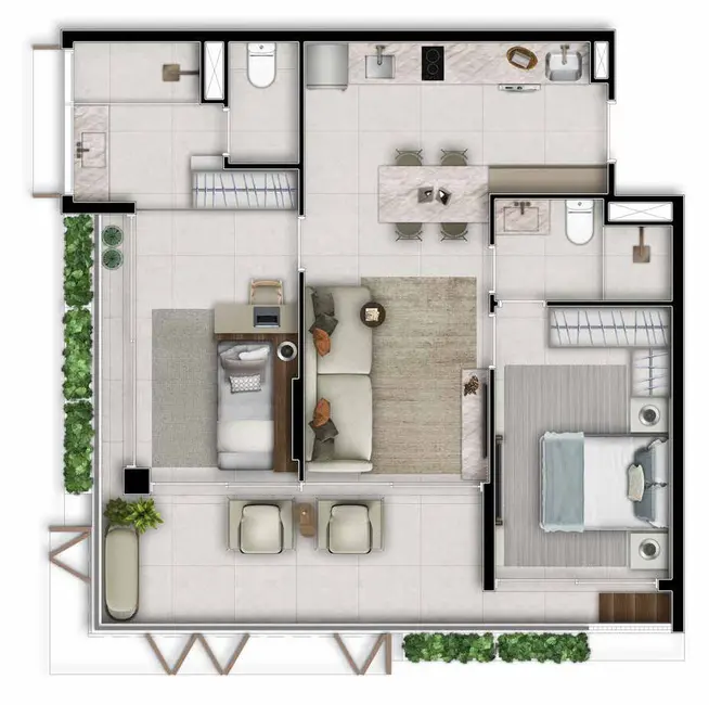 Apartamento com 2 quartos à venda, 69m2 em Riviera de São Lourenço, Bertioga - SP - imagem 4 Foto 4 de Apartamento com 2 quartos à venda, 69m2 em Riviera de São Lourenço, Bertioga - SP