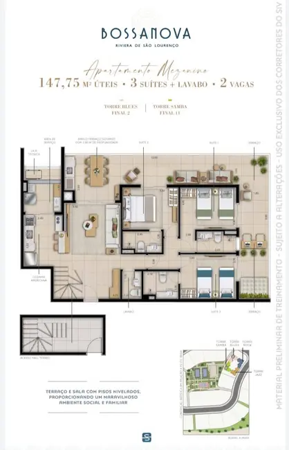 Foto 6 de Apartamento com 3 quartos à venda, 148m2 em Riviera de São Lourenço, Bertioga - SP
