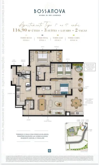 Foto 8 de Apartamento com 3 quartos à venda, 148m2 em Riviera de São Lourenço, Bertioga - SP