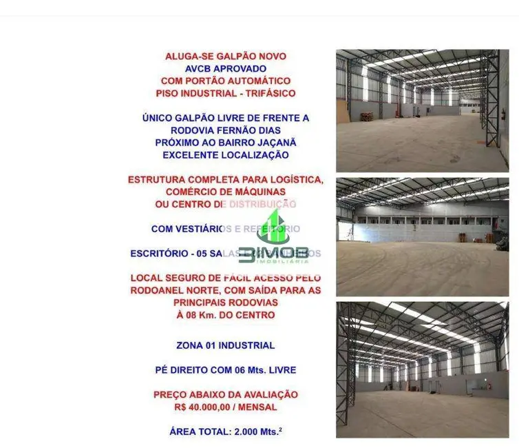 Foto 2 de Armazém / Galpão para alugar, 2000m2 em Parque Edu Chaves, São Paulo - SP