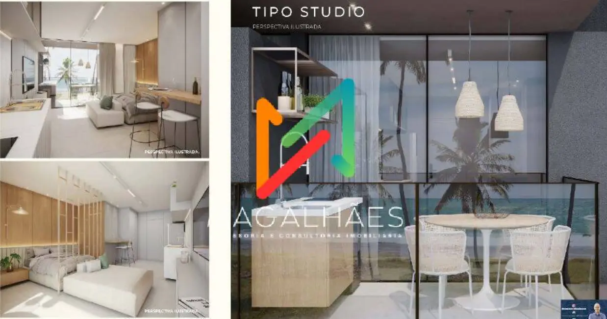 Foto 3 de Apartamento com 1 quarto à venda, 21m2 em Porto de Galinhas, Ipojuca - PE