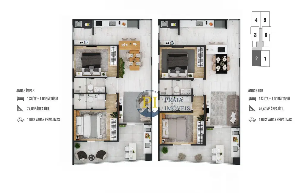 Foto 4 de Apartamento com 2 quartos à venda, 125m2 em Boqueirão, Praia Grande - SP