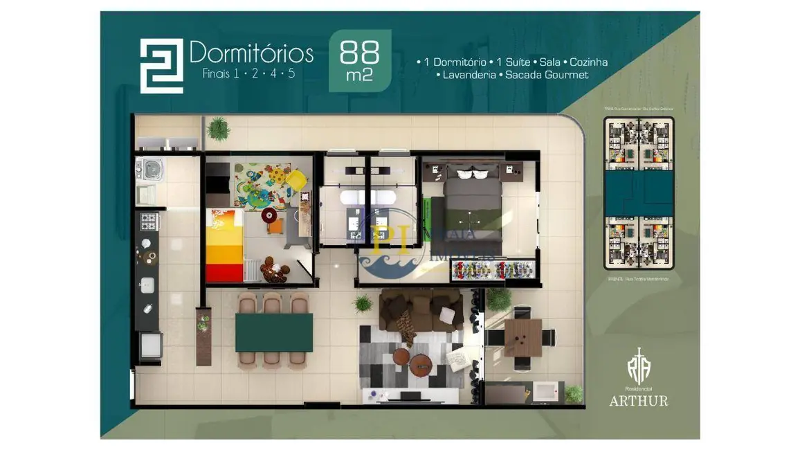 Foto 7 de Apartamento com 2 quartos à venda, 88m2 em Ocian, Praia Grande - SP