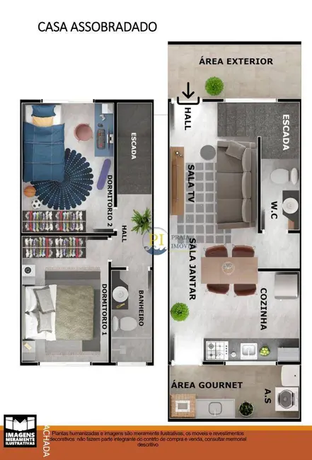 Sobrado com 2 quartos à venda, 62m2 em Aviação, Praia Grande - SP - imagem 4 Foto 4 de Sobrado com 2 quartos à venda, 62m2 em Aviação, Praia Grande - SP