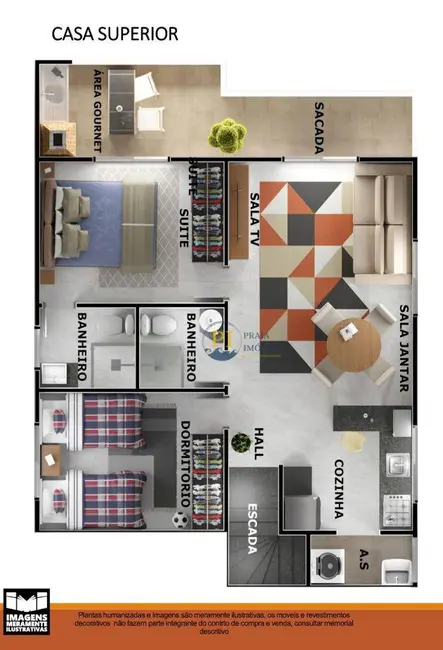 Foto 3 de Sobrado com 2 quartos à venda, 90m2 em Aviação, Praia Grande - SP