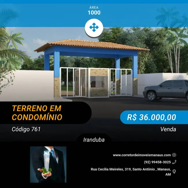 Foto 1 de Lote de Condomínio à venda, 1000m2 em Iranduba - AM
