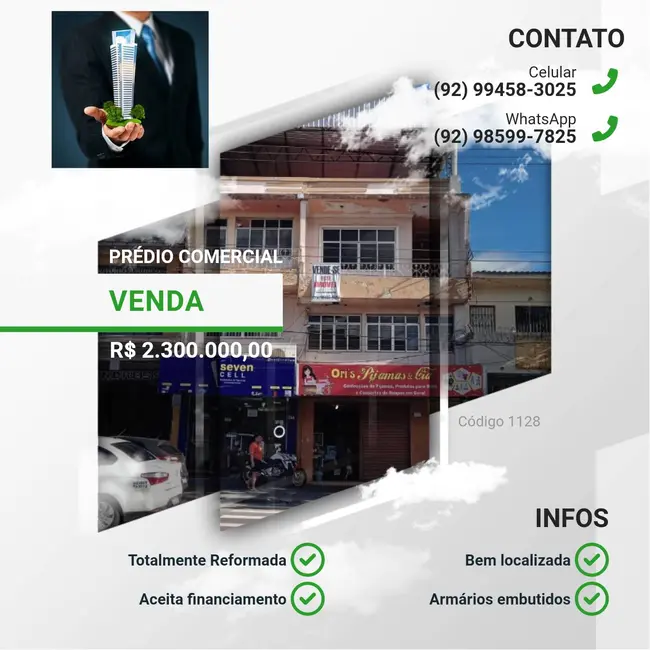 Foto 1 de Sala Comercial à venda, 152m2 em Educandos, Manaus - AM